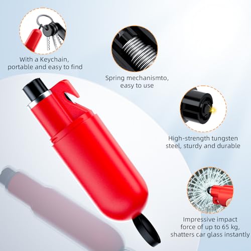 TICARVE Car Emergency Escape Tool Kit - Window Breaker, Seatbelt Cutter, LED Flashlight & 120dB Survival Whistle- Automotive Safety Equipment - Thumbnail 2