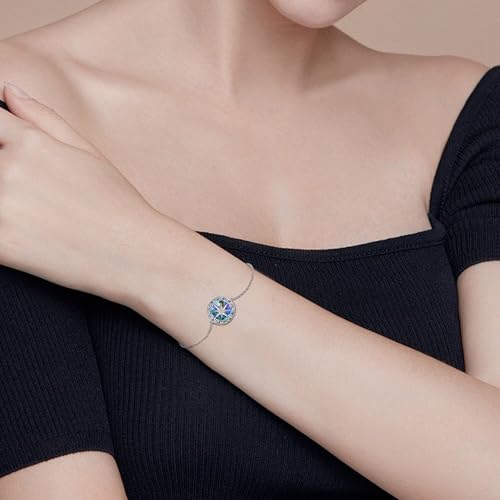 JERWLI Bracelet boussole en argent sterling S925 - Bracelet boussole celtique en ormeau - Cadeau pour femme - Cadeau pour femme - Cadeau de remise de diplôme - Bracelet de départ à la retraite - – vue 6