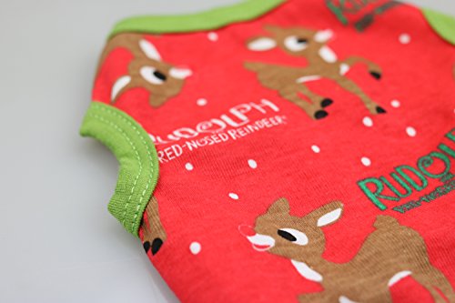 Droolingdog Dog Christmas Shirt Rudolph Reindeer Pattern Puppy Tshirt For Small Dogs, Small #TOP2