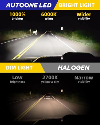 Image of AUTOONE 2026 Upgraded 9006 Headlight Bulbs, 1000% Bright 50000 Lumens HB4 Bulbs