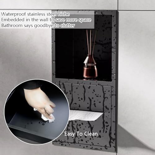 Étagère de douche encastrée acier inoxydable étanche support rangement mural