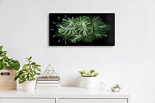 Art moderne salon et chambre : le tableau horloge Monstera chic