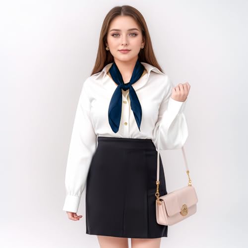 Satin Scarf Square Scarf Neck Hair Scarf Handkerchief Bandanas for Women Men Girls Boys Costume Accessory 27.5 inch4