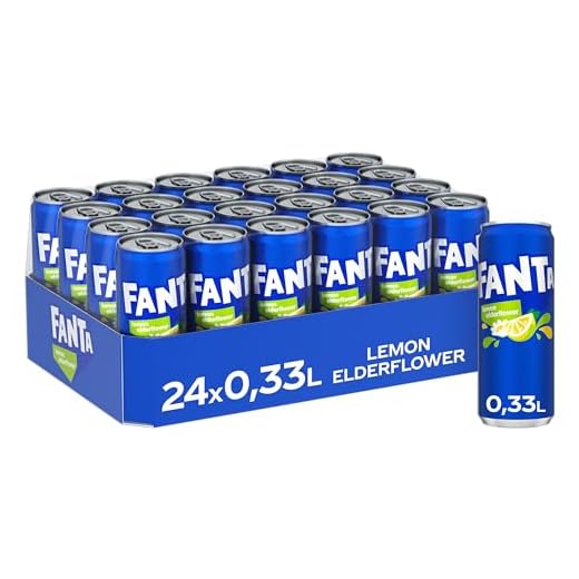 Fanta Lemon & Elderflower - Mischung aus Zitrone und sommerlicher Holunderblüte - mit intensivem Fruchtgeschmack - prickelndes Erfrischungsgetränk in Einweg Dosen (24 x 330 ml)