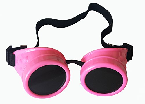 Wocst Cyber Goggles Vintage Steampunk Goggles Glasses Welding Goth Cosplay(Pink) Wocst Cyber Goggles Vintage Steampunk Goggles Glasses Welding Goth Cosplay(Pink)