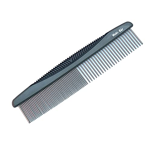 Moki Bär Metallkamm für Hunde I Abgerundete Pins I Beidseitig anwendbar I Ideal um Knoten & Verfilzungen zu lösen I Hilfsmittel zum Scheren Cover