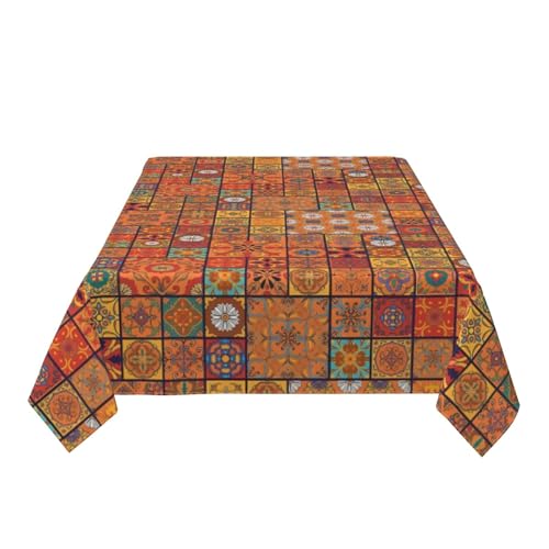 Nappe de table lavable 152x228 cm géométrique marocaine pour restaurant - 6