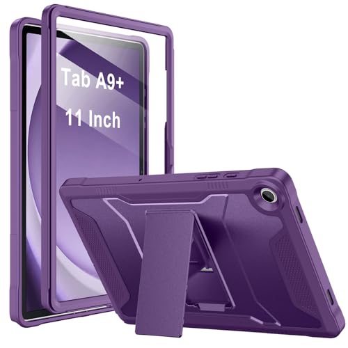 Soke Case for Samsung Galaxy Tab A9 Plus 2023, with Built-in Screen Protector and Kickstand, Rugged Full Body Protective Cover for Galaxy Tab A9+ 11 Inch Tablet [SM-X210/X216/X218],Purple