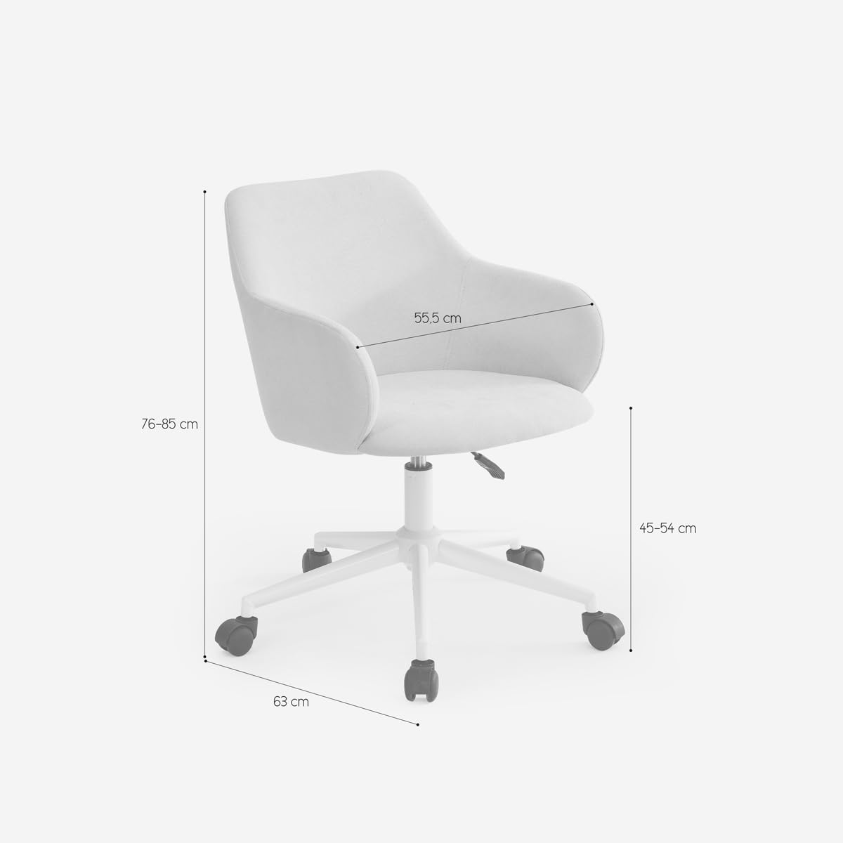 Produce Shop Chaise pivotante en Tissu avec accoudoirs pour Le télétravail Kivri - Rose