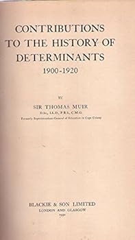 Hardcover Contributions to the History of Determinants 1900-1920 Book