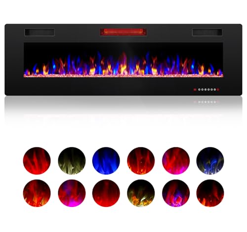 ZAFRO 42" Electric Fireplace with Remote Ultra-Thin & Quiet Wall-Mounted