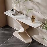 Leaceuv Mesa Consola Recibidor,Mesa de Entrada Marco de Metal,Muebles Auxiliar Sencilla Estrecha,Extremo del SofÁ,para Vestíbulo,Salón,Pasillo,Dormitorio(Wit,120cm/47.2in)