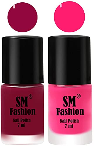 Image of Long Lasting Nail Polish | Nail Paint Combo 7 ml Each) - Set of 2 Cherry Blossom-Deep Pink