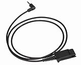 2.5mm Jack to QD Adapter Cable - Compatible with Plantronics, Poly & TruVoice QD Headsets and Connects to - Polycom IP 320, IP321, IP330, IP331, Cisco SPA Phones, AT&T & Cordless Phone with 2.5mm Port
