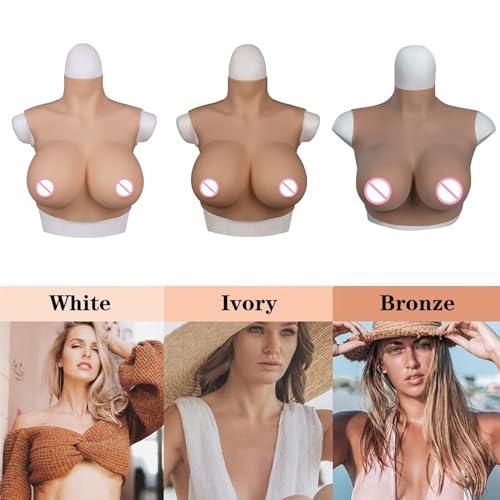 SUAISKR Silicone Breast Forms B-F Cup Realistic Silicone Breastplate for Crossdressers Cosplay Drag Queen3