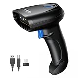 PecuMecu Bluetooth 1D&2D Barcode Scanner, 3-in-1 Bluetooth & USB Wired & 2.4G Wireless QR Barcode Reader, PDF417 Data Matrix Handheld Bar Code Scanner Work with Windows, Android, iOS (TM-10B)