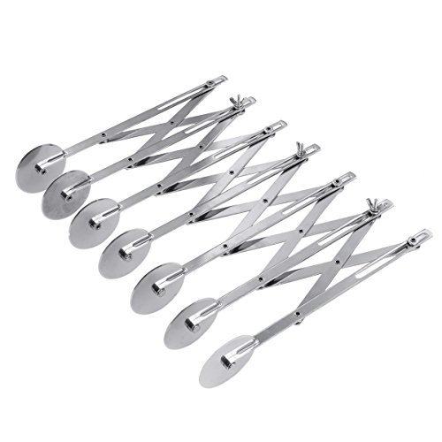 HinLot Stainless Steel Pastry Cutter,Expandable Dough Divider Dough Cutter Bread Slicer (7 Wheel)