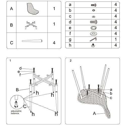 Canglong CL-191618 Dining Mid Century Modern Hollow Back Design Plastic Shell Armless Side Chair thumb #5