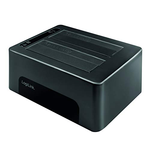 USB 3.0, 2-Bay Quickport/Dockingstation für 2.5" & 3.5" SATA HDD/SSD Festplatten Mir EIN/Aus Schalter und Klone-Funktion (1:1 Kopie)