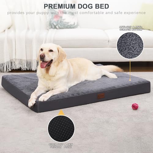 Mihikk MIA32GD003 Waterproof Dog Bed Medium Size Dog Orthopedic Dog Beds For Crate With Removable Washable Cover Egg-Crate Foam Pet Pad Mat thumb #3