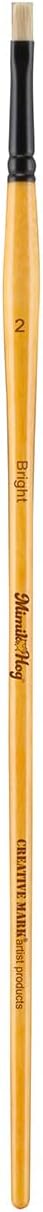Mimik Hog Professional Synthetic Hog Bristle Paint Brush - Versatile Alternative to Natural Hog Hair Paint Brushes for Oil Painting, Acrylics, Inks, Dyes, Gouache, Watercolors & More- Bright # 12