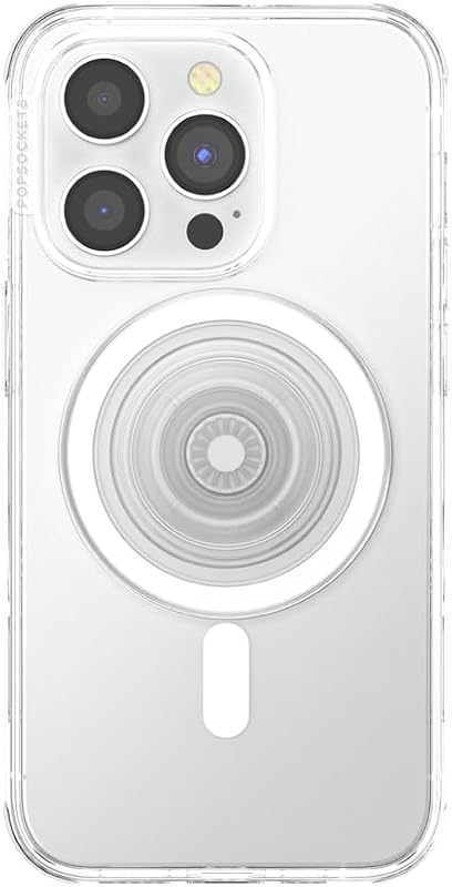 PopSockets MagSafe kompatibilis telefontartó, vezeték nélküli töltéshez, átlátszó - klar