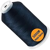 New brothread - Single Huge Spool 5000M Each Polyester Embroidery Machine Thread 40WT for Commercial and Domestic Machines - Navy Blue (Janome Color)