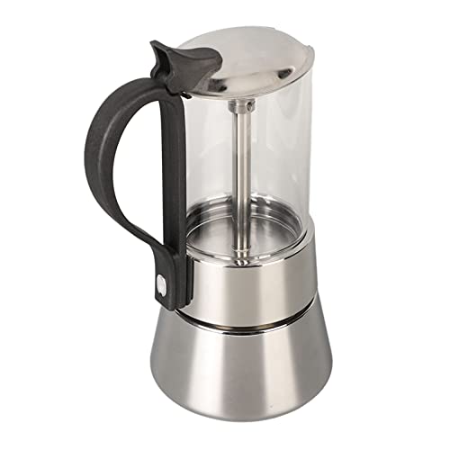 Amonida Stovetop Coffee Maker 6Cup 240Ml Stainless Steel Italian Coffee Machine Maker Moka Pot Induction Coffee Pot #TOP12