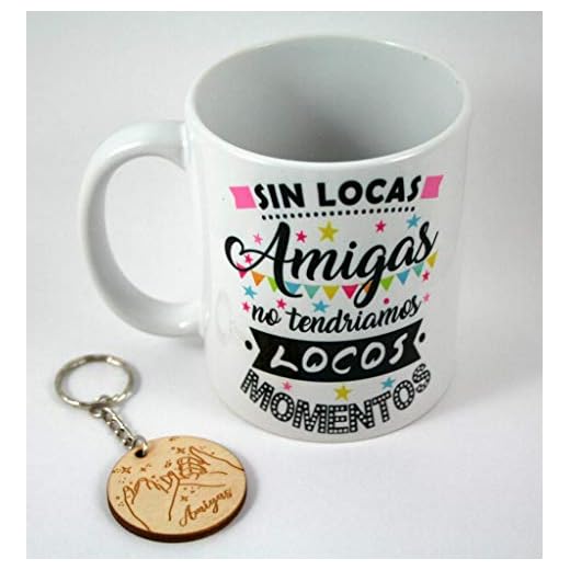 Taza Amigas y llavero