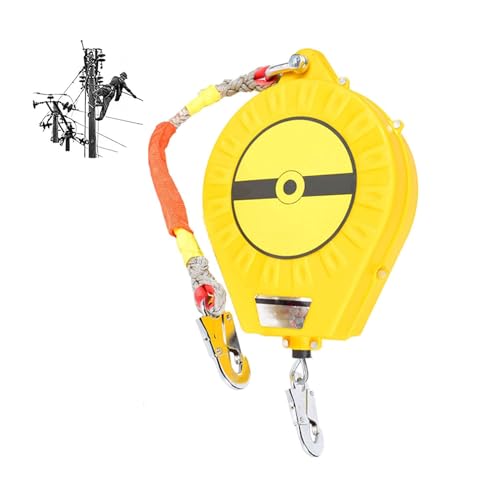 Línea de vida retráctil para protección contra caídas, dispositivo de seguridad autorretráctil con cordón de absorción de golpes, ideal para techos y construcción de seguridad personal