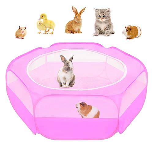 Amakunft Cercadinho Pop-Up Para Pequenos Animais Com Cobertura De Malha, 47'' X 23,6'' X 15''