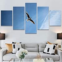 SIGNWIN 5 Panel Canvas Wall Art Birds Farmhouse/Country Group Group Multicolor Photography Realism Relax/Calm Warm for Home Decorations Ready to Hang - 60