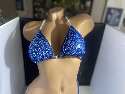Royal Blue Women's Competition Bikini Set, Top: A/B and C/D, Bottom Hip Size: S 28-31, M 32-34, L 34.5-36 Inches2