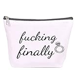 Engaged Gifts For Her Makeup Bag. Bride To Be Gifts For Her Clutch, Newly Engaged Cosmetic Pouch...