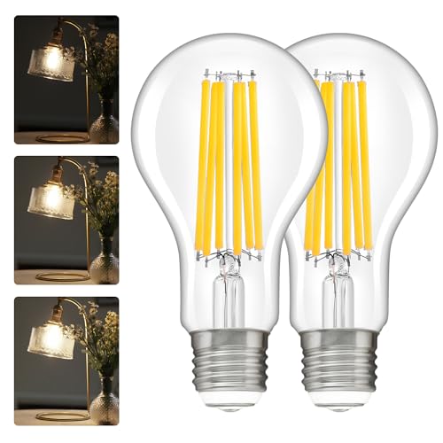 Image of ALAMPEVER 3 Way Light Bulbs 2 Pack, 50 /100 /150W Equivalent, Bright A21 LED Light Bulb, 5000K Daylight White, 800 /1600 /2200LM, 5 /9 /15W, E26 Base, Non-Dimmable, Ideal for Living Room, Garage, Basement