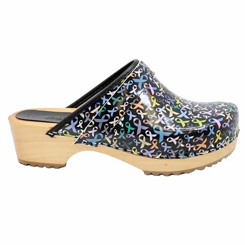 Image of Bjork Maja Wood Open Back Leather Clogs