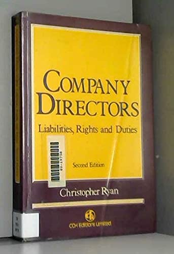 Company directors: Liabilities, rights, and duties 0863250947 Book Cover