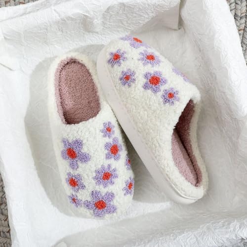 Image of Cozy Furry House Slippers for Women /Men Cute Warm Indoor Non-Slip Winter Cozy Shoes