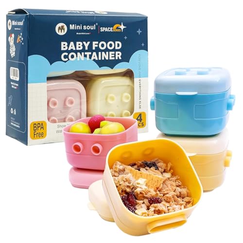 Image of Cots and Cuddles Transparent Stackable Portable BPA Free Food Grade Material Food Snack Container for Infant Baby Toddler Kids 120ml (4pc)
