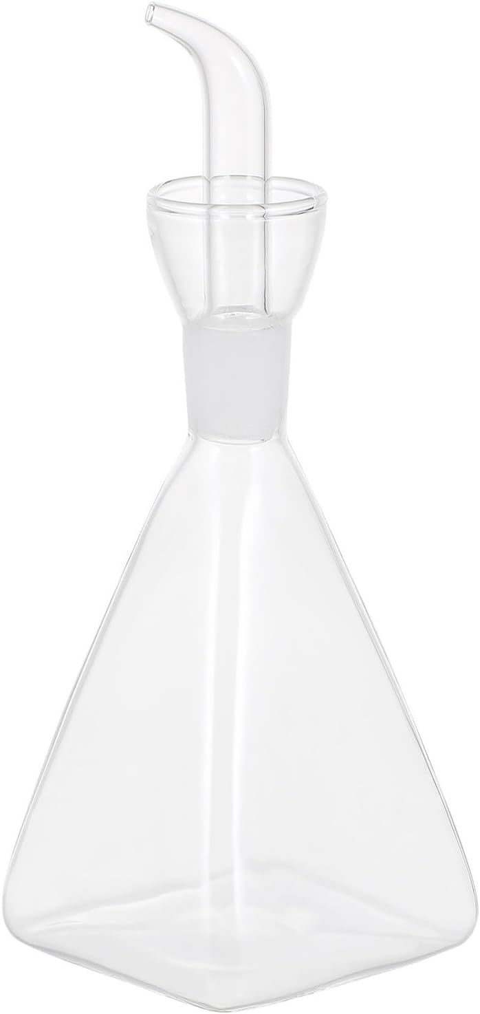 500ml Glass Oil Bottle Square Shape, Leakproof Glass Condiment Dispenser for Kitchen Cooking and Salad Dressing
