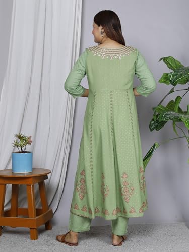 Image of Anarkali Kurta Pant Dupatta Set Embroidered