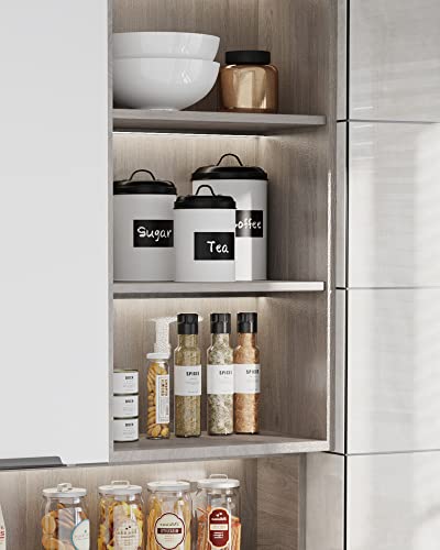 Lf Likefair Farmhouse Kitchen Canisters Set Of 3,Food Storage Containers For Home Kitchen, Tea, Herbs, Sugar, Salt, Coffee, Flour, Herbs (White & Black) #TOP3