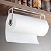 ZUNTO Acrylic Paper Towel Holder - Adhesive Paper Towel Roll Holder Under Cabinet, Clear Plastic Wall Mounted Paper Towel Rack for Kitchen, Frees up Counter Space