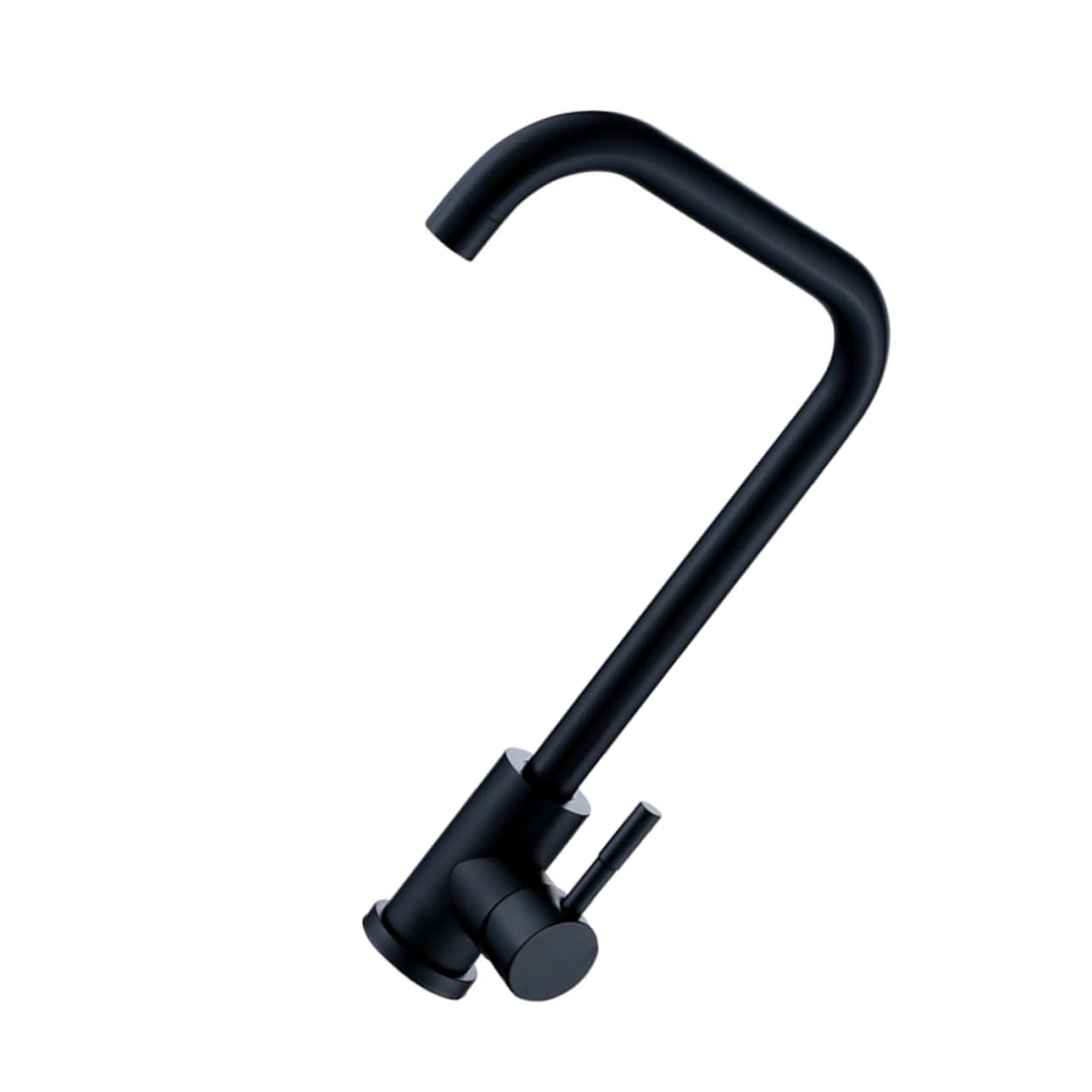 Robinet d'évier noir en acier inoxydable au design moderne et finition vernis épurée