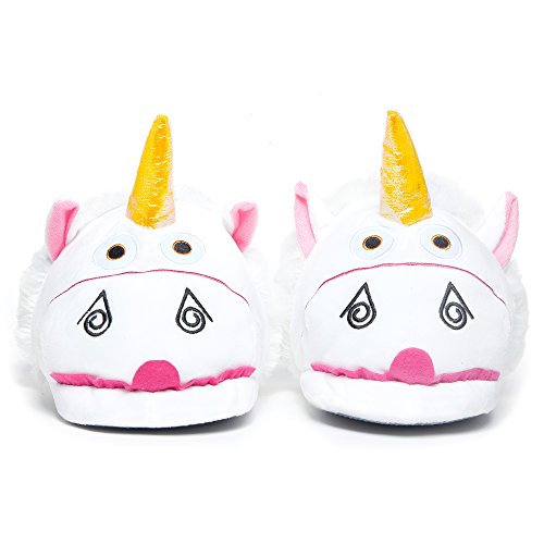 Katara 1767 - Pantofole ciabatte morbidissime calde invernali peluche unicorno di Agnes Cattivissimo me per casa, cosplay o feste halloween - bambini e adulti - taglia unica 36-44