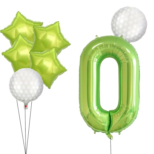 JKGOO Golf Balloons,Golf Party Supplies balloon arch kit,Golf Theme Birthday Decorations - 40Inch Number 0 Balloon For 0st Birthday Green Number Balloons (Number 0)