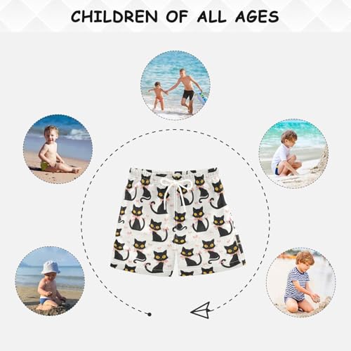 Boys Swim Trunks with Pockets and Quick Dry Fabric,Bow Cat Kids Swimwear Boy Swimsuit 2T4