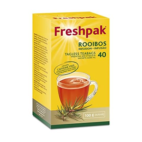 Freshpak Rooibos Tea | 40 Tagless Teabags | Natural Premium Rooibos | Naturally Caffeine Free | Keto Friendly | Rooibos From South Africa | Non GMO Cover