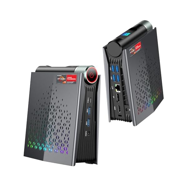 ACEMAGICIAN Mini Gaming PC AMD Ryzen 7 5700U(up to 4.30Ghz), 32GB DDR4(Dual Channel) 512GB NVMe SSD Mini Computers, 4K-Triple-Screen/WiFi6/BT5.2/RGB Lights/3 Modes Mini Desktop Pc for Gamer