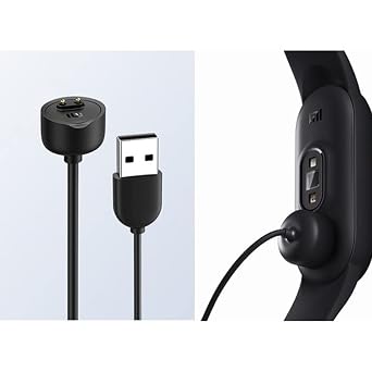 Coverzone Xiaomi Mi Band 5 İle Uyumlu Giyilebilir Akıllı Saat Şarj Kablosu Manyetik (Mi Band 5/6 / 7 / Amazfit Band 5 İle Uyumlu) USB Şarj Aleti (Siyah)